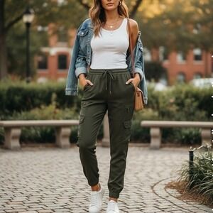 Banana Republic Cargo Jogger Pants Womens S Olive Green Utility Gorpcore Street